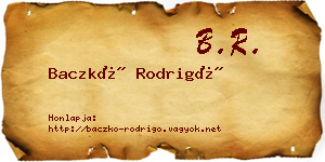 Baczkó Rodrigó névjegykártya